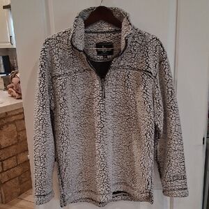 Boxercraft Sherpa Style Half Zip Pullover Outerwear Bkack And White Size XL